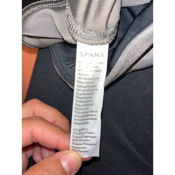 Spanx Moto Black Faux Leather Leggings High Rise Womens Size Medium - Picture 10 of 11